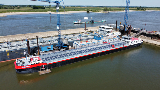 Equipped with 192 solar panels, HGK Shipping’s Blue Marlin vessel feeds solar power directly into its diesel-electric propulsion system. - Uncredited
