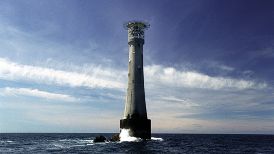 The Bishop Rock Lighthouse England s most westerly point and Britain s tallest lighthouse at 167 feet high 1847 - Credit: Alamy - A5CH20