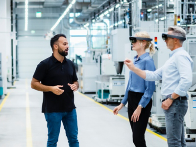 people in a lab wearing AI headsets - Credit: Supplied - BSI - 021365461087-1023
