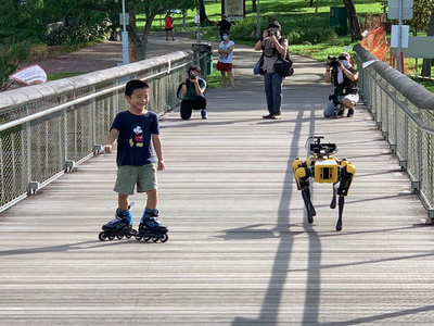Spot on duty in Bishan-Ang Mo Kio Park. Picture: (Image credit: GovTech Singapore)