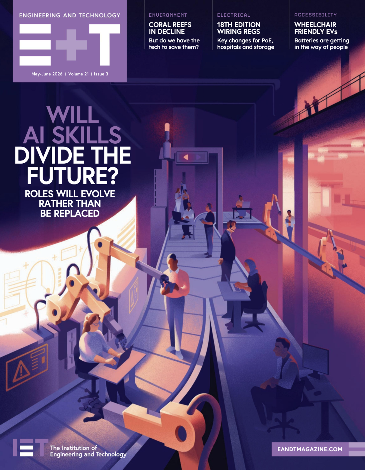 front cover of the May/June E+T magazine - Uncredited